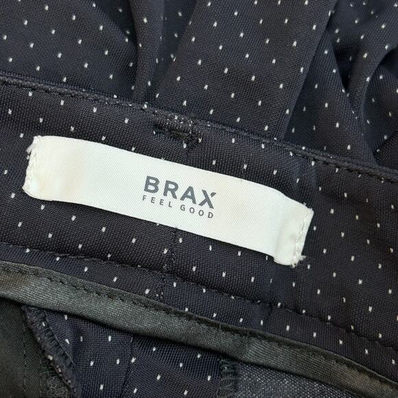 Brax Maron Trouser Pants Women's 42 US 12 Navy Dot Career Wear to Work Travel - Picture 5 of 7